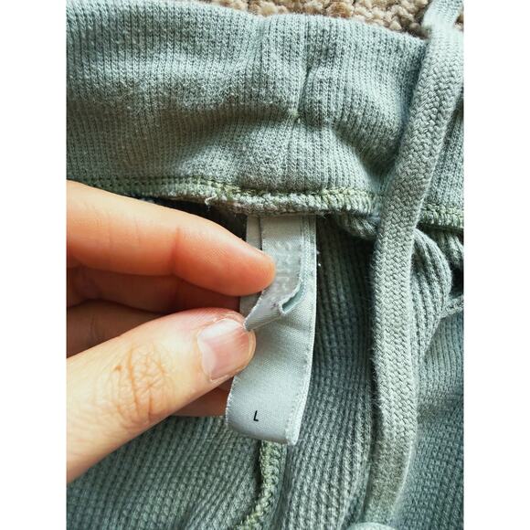 Skims Ribbed Jogger Pant Mint Green Large Lounge Cozy Stretch Athleisure Soft - Picture 4 of 6